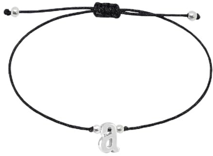 Selfmade Jewelry Buchstaben Armband Damen Silber Kettchen Handmade Größenverstellbares Makramee Armbändchen mit Anfangsbuchstabe Inkl. Geschenk-Verpackung (a)