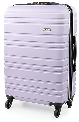 A2B 26 Medium Lightweight Hard Shell Suitcase - Lilac Coloured Luggage with 4 Spinner Wheels, Durable ABS Travel Cases for Holiday, Stress Tested Zippers (Lilac, Medium)