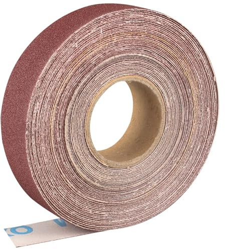 Shineboc sandpaper roll 2.5cmx10m 100 grit aluminum oxide sandpaper, suitable for sanding, wood, furniture finishing, stainless steel and automotive body processing