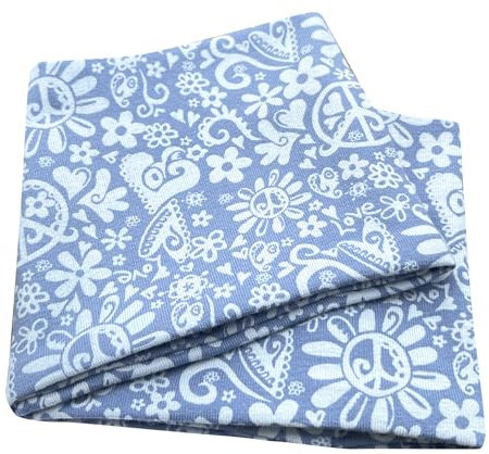 Wollhuhn ÖKO Mädchen/Damen/Buben Cooles Elastisches Stirnband/Haarband Bequem Jersey Baumwolle Viele Motive 21215155 (Be Happy Blau)