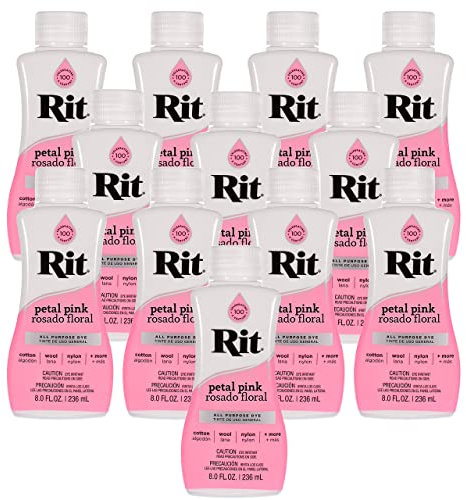 Rit Dye - Tinte líquido para telas de 8 onzas para ropa, decoración y manualidades, color rosa pétalo (paquete de 12)
