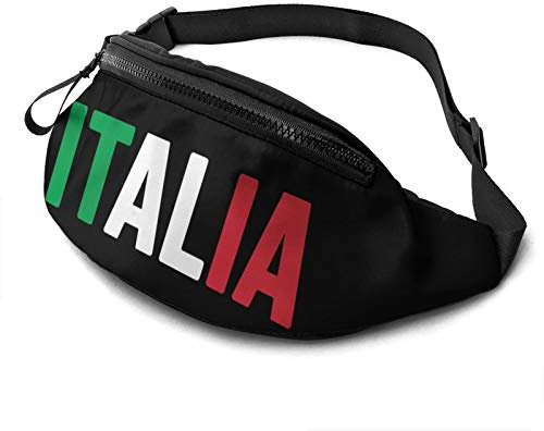 Italia Gürteltasche mit italienischer Flagge und verstellbarem Riemen, Hüfttasche für Damen und Herren, Sport, Laufen, Fitnessstudio, Reisen, Italia Italien Italienische Flagge, Einheitsgröße, modisch