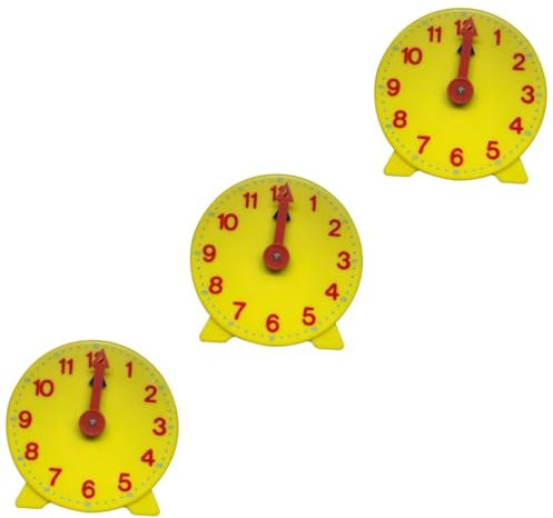 ibasenice 3st Modelle Runde Uhr Tischuhr Modell Rund Um Die Uhr Stechuhr Lernen Desktop-lehruhr Zeiger Klein Schüler