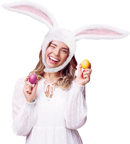XEPST Sombrero de Conejito de Pascua, Sombrero de Conejo de Peluche, Sombrero Divertido, Orejas de Conejo, Sombrero para Niños, Adultos, Disfraz de Animal de Pascua, Cosplay, Carnaval de Halloween