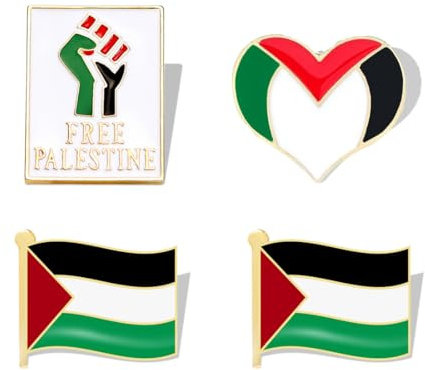 4 Pcs Broche de bandera de Palestina, pines de bandera de Palestina, insignia a granel, bandera de Palestina, pines de solapa para sombrero, ropa, mochila, insignia esmaltada