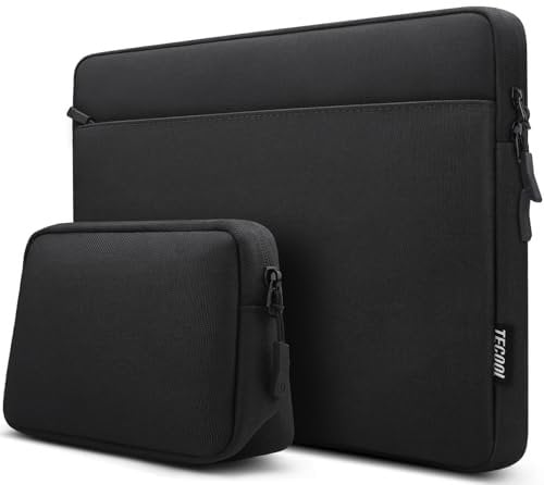 TECOOL 15,6 Zoll Laptoptasche Hülle für 15-15,6 Zoll Acer Asus Dell Lenovo Thinkpad Ideapad HP Notebook Chromebook Laptop Tasche Wasserdicht Laptophülle Schutzhülle mit Zubehörtasche, Schwarz
