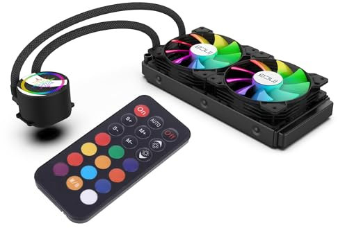 INCA EMPOUSA ARGB ISS-02XN Refroidisseur à liquide compatible avec Intel LGA 1200/115X/2011/2066/17XX, AMD AM2/AM2+/AM3/AM3+/AM4/AM5/FM1/FM2/FM2+ - Adaptateur de carte mère ARGB inclus