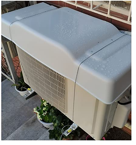 Rygcrud Schutzabdeckung Für Klimageräte Für Außengeräte, 4mm PVC-Dach Mit 2 Drahtseilen, Schutz Vor Staub, Regen Und Sonnenlicht Abdeckhaube (Farbe : Weiß, Größe : 37.8x18.1x5.7in)