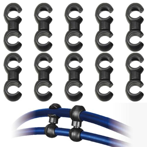 QEQSHQO 10 Pezzi Clip per Cavo del Freno, Fermacavi per Bici, Rotabili Flex-Clips, per Fissare Cavi del Freno e Cavi del Deragliatore, per Tutti i Tipi di Bici, Tipo S (Nero)