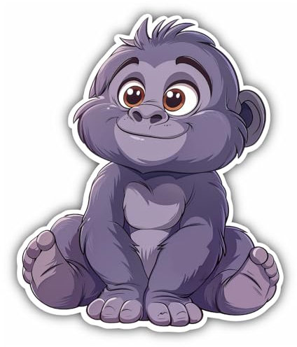Samunshi® Süßer Kawaii Affe als Aufkleber Anime Car Tier Decal Sticker für Mofa Fahrrad Roller oder Auto Sticker Fahrrad Mtb Mountainbike Rennrad Comic Cartoon Retro 12x15cm
