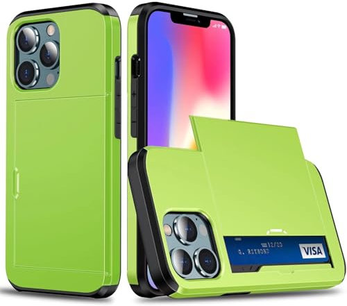 Beajew Handyhülle für iPhone 11 Pro Case Silikon, mit Kartenfach Silikon TPU Handyhülle Dünn Weiche Stoßfest Flexibel Handy Tasche Bumper Brieftasche Case, Grün