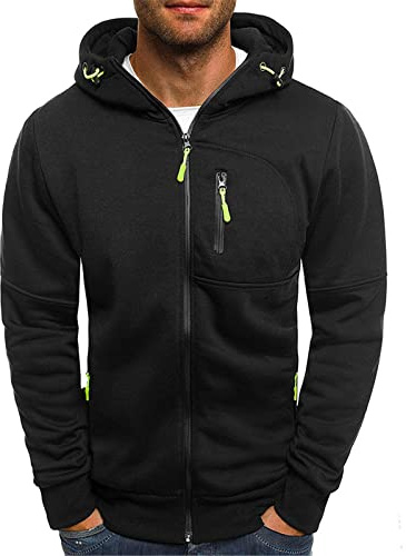 Qixiu Herren Winter Bluse Slim Casual Solid Soft Coat Langarm Kapuzen Sweatshirt Jacke Sweatjacke Kapuzenpullover Hoodie Decke