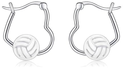 URONE Volleyball-Ohrringe Sterling Silber Volleyball-Ohrringe Sport Schmuck für Frauen
