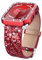 Compatible For Apple Watch Band with Bling Diamond Case 38mm 40mm 41mm 42mm 44mm 45mm 46mm 49mm, Women Glitter Leather Bands + Protective Case For iWatch Series 10 9 Ultra SE 8 7 6 5 4 3 2 1 (Red,