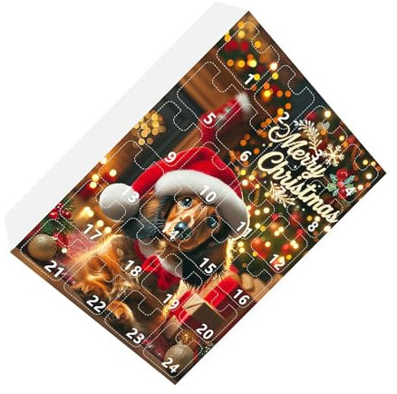 drburpily 24er Pack/Lot Hundeliebhaber Adventskalender 24 Tage Weihnachtsfreude Weihnachtskalender Dackel 24 Tage Geschenke Grosse ÜBERRASCHUNG