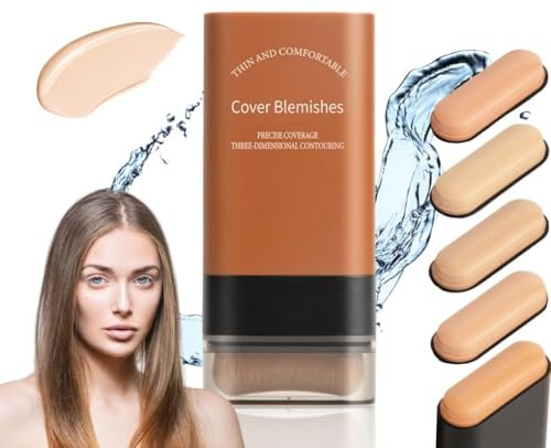 Vivien Beauty Foundation Stick, 2-in-1-Mehrzweck-Feuchtigkeits-Foundation-Stick mit Pinsel, Radiergummi Foundation Stick, Natürlich Matte Makeup Finish, Wasserfestes Langanhaltendes (Natural, 20g)
