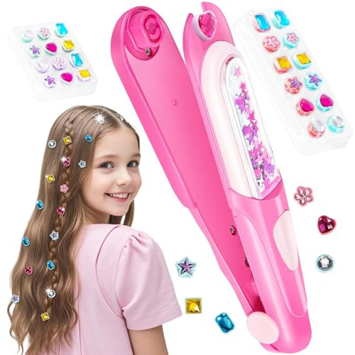 JoyJoyful Geschenk Mädchen 5 6 7 8 9 Jahre, Haarschmuck Mädchen Spielzeug ab 6-12 Jahre Kinder, Hair Braiding Machine DIY Haardekoration, Haarperlen für Mädchen Geburtstagsgeschenk 10 11 12 Jahren