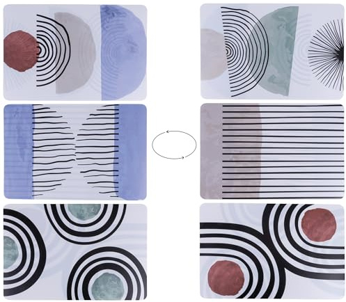 Set mit 6 doppelseitigen Tischsets, Venice Lido Modern