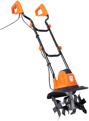 ZHJOPP Motoculteur électrique et cultivateur pour Le Jardin - Puissant 1050W pour la préparation du Sol | 32cm Largeur de Culture, 22cm Profondeur motoculteur de Jardin Rotovator
