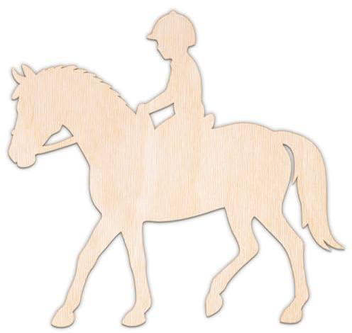 Creative Deco Personalisierte Holzscheiben Anhänger Junge auf dem Pferd | 5-100 cm Sperrholz / MDF Holz Wanddeko Kinderzimmer Lasergeschnittene Sperrholzausschnitte für Decoupage, zum Bemalen Basteln