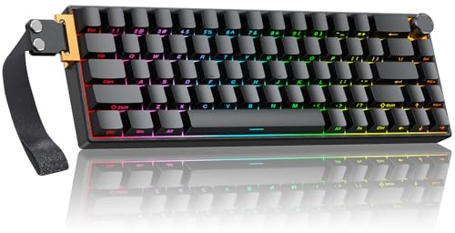 TECURS Gaming Tastatur Mechanische mit Aluminium-Gehäuseeinheit Hall Effect Magnetic Switches, Rapid Trigger, Einstellbare Betätigung, Web-gesteuert, 60% RGB Tastatur mit Kabel Hot-Swap, US Layout