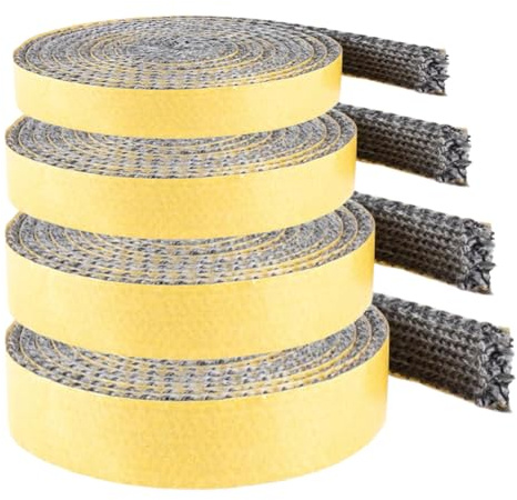 Selbstklebendes Kamin Dichtband, Ofendichtband 2m, Ofenrohr, Kamintür, Schornsteinverlängerung, Kaminscheiben Dichtung, Hitzebeständiger Ofendichtschnur, Kamine & Öfen Zubehör​ (2mm x 15mm)