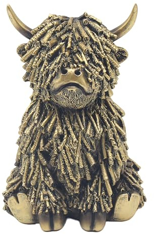 Lesser & Pavey Highland Cow Decor Figurine | Attractive Finish, Charming Detail, Freestanding Design, Shelf Decoration, Ideal for Home and Office Decor, Great Gift