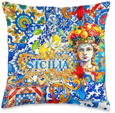 Sicilian Moors Head Testa Di Moro Art Throw Pillow