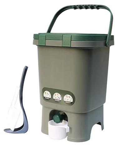 AMSLSIU Conteneur de compostage Pratique pour déchets. Le Recyclage de Cuisine Propre et inodore Peut Rapidement convertir Une Grande quantité déchets Cuisine en liquides et Solides. Seau à