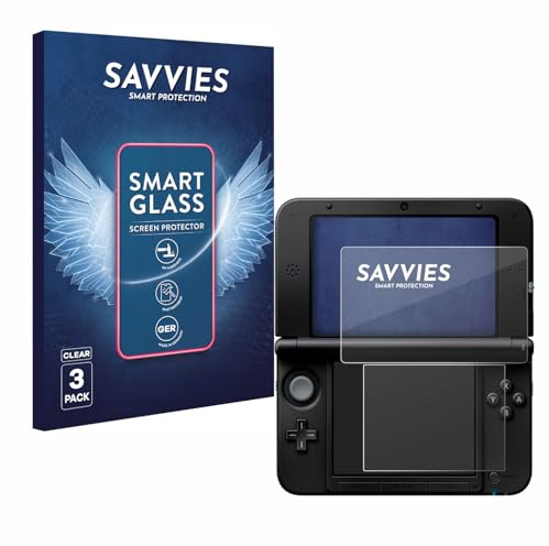 savvies Verre Trempé pour Nintendo 3DS XL SPM7800 | 3 Pièces Clair Protection d'écran Made in Germany 9H Film Protecteur Film en Verre Anti-Rayures