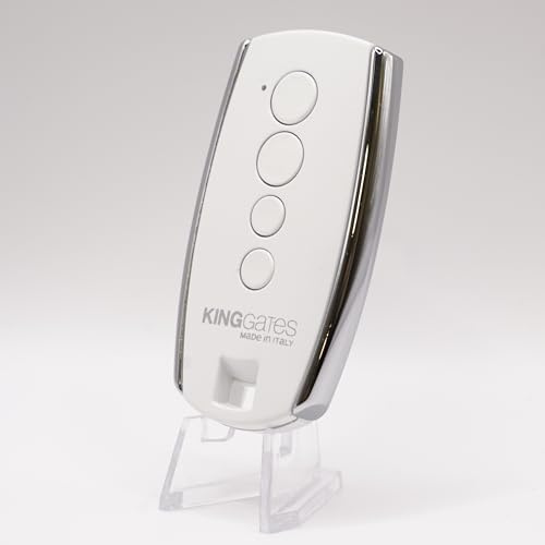 King Gates STYLO 4K Blanc - Télécommande 2 canaux Rolling Code 433,92 MHz pour portails et garage King Gates - Télécommande Officielle + 1 Goodies DOMOBIP (STYLO 4K - Blanc)