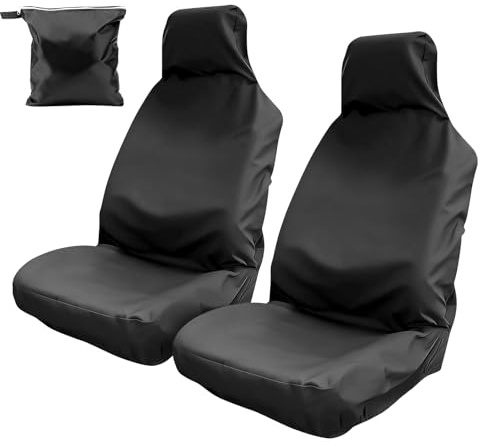 Linkstyle 2 Stück Autositzschoner Vordersitze Universal, wasserdichte Autositzbezüge, Werkstattschoner, Sitzschoner Auto für PKW SUV Van LKW