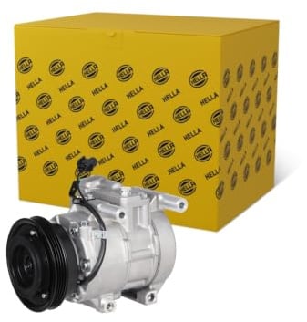 HELLA 8FK 366 202-051 Kompressor, Klimaanlage - 10PA17C - 12V - R 134a - PAG 100-180ml - mit Magnetkupplung/mit Dichtring/mit PAG-Kompressoröl