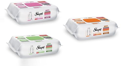 Sleepy Easy Clean våtservetter med grapefrukt, apelsin och ananas, 100 våtservetter per förpackning, fruktig arom, våtservetter, set med 3/6 (3)
