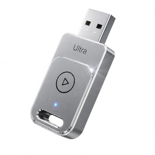 Cleviton für Apple Carplay Wireless Adapter, 3X Autoverbindung, Keine Latenz, Plug&Play, Wireless Carplay Adapter, 2026 Mini Car Play Kabellos Dongle für GPS-Geräte mit Navigation, USB A/C (Schwarz)