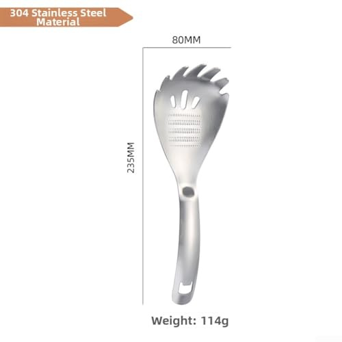 Multifunctional 304 Stainless Steel Cooking Spoon: Potato Masher, Pasta Spoon, Egg Yolk Separator, Slotted Serving Spoon, Cheese Grater Utensil and Bottle Opener Kitchen Gadget(Style B)