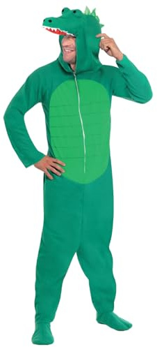 Smiffys, 23631 Unisex Crocodile Costume All-in-One with Hood Size L