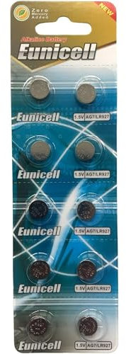 Eunicell AG7 Alkaline Knopfbatterien (G7 / LR57 / LR57SW / LR926 / LR926SW / SR926W / L926E / LR927 / LR927SW/ 395 399), 20 Stück