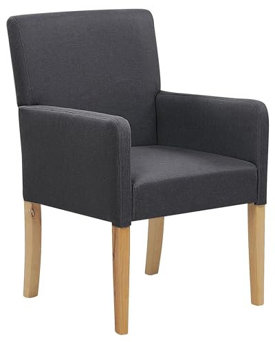 Beliani Trendy Polsterstuhl in edlem Dunkelgrau 58x60x89 cm perfekt für jedes Wohnzimmer