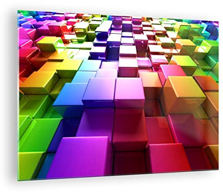 ARTTOR Bilder auf Glas 70x50cm Wandbild Glasdruck 3D Abstrakt - 2174