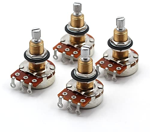 Bourns 500k Potentiometer - Long Split Shaft, Audio Taper, Low Friction Guitar Pot (4x)