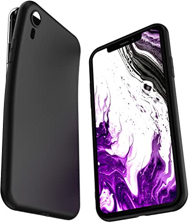 COVERbasics Cover compatibile con iPhone XR (AIRGEL) Custodia Slim in Silicone TPU Sottile con Bordo Protezione Fotocamera, Anti Ingiallimento ed Anti Graffio (Nero)