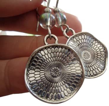 ✿ REGENBOGEN BOHO ETHNO MANDALA GLAS ✿ lange Haken Ohrringe - einmaliges Geschenk - handgefertigt