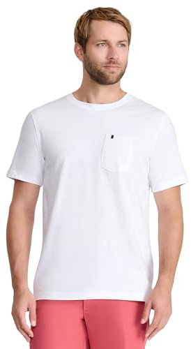 Izod Herren Saltwater Soft Wash Pocket Crew T-Shirt, Helles Weiß, XL