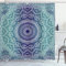ABAKUHAUS Mandala Duschvorhang, Ombre Tribe, Stoffliches Gewebe Badezimmerdekorationsset mit Haken, 175 x 200 cm, Dark Blue Teal
