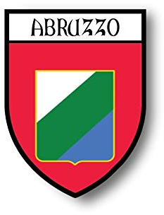 Akachafactory Stickers decal souvenir vinyl car shield city flag world crest italy abruzzo