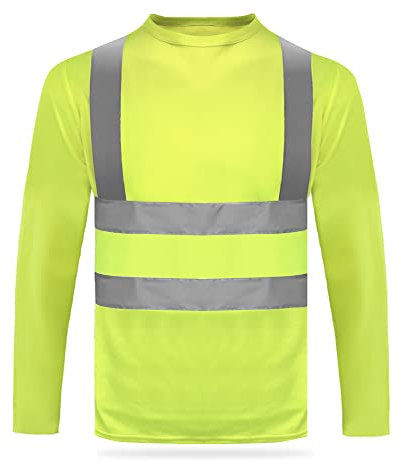 HYCOPROT Warnschutz T-Shirt Warnweste Reflektierend Warnweste Atmungsaktiv Leicht Kurzarmshirt Kurzarm Arbeitskleidung Sichtbarkeit Hemden