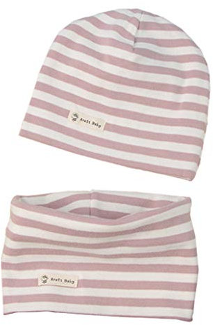 PAADIYA Baby Strickmütze+ Loop Schal Set Baumwollmütze Weich Kinder Mode Beanie Mütze Nackenwärmer Halsbänder Halstuch Herbst Winter