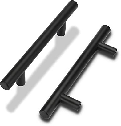 LONTAN Poignée de Meuble Cuisine Noir - Lot de 10 Poignées Tiroir Encastrées Inox 90mm - LS201BK90