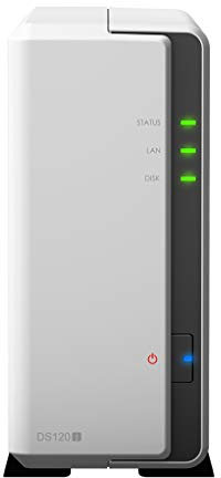 Synology DiskStation DS120j NAS Server, Marvell Armada 3700 88F3720, 512MB DDR3L, 4TB SATA, Synology DSM Software